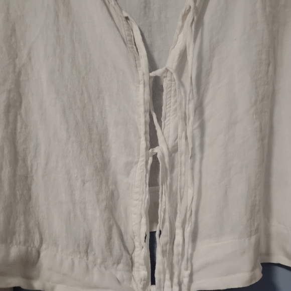 BOHEME The Tie Top In White Linen 2 6-8 - Picture 4 of 5